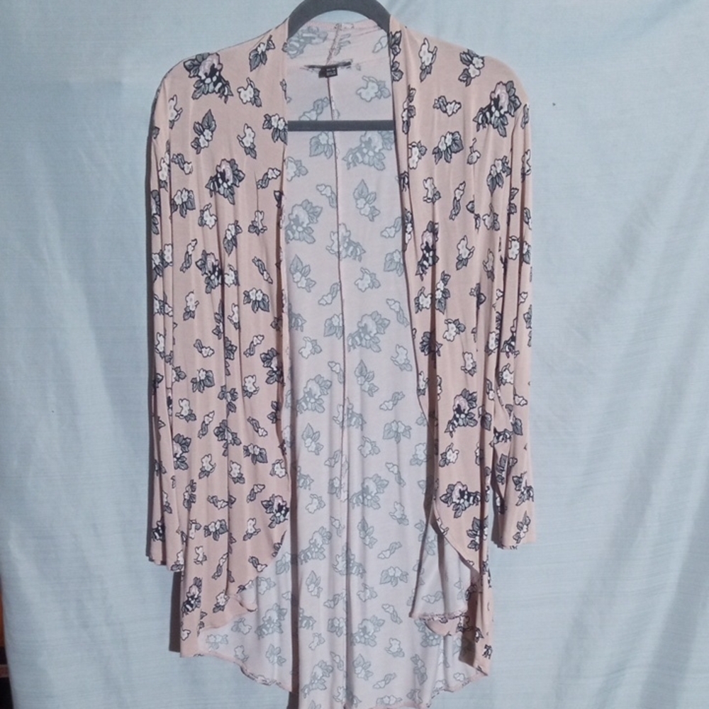 Lane Bryant Floral Cardigan - Pink and Black